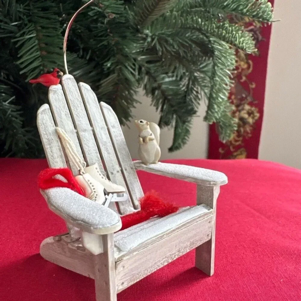 Hallmark Keepsake A Winter Perch 2006 Winter Adirondack Chair Ornament QXG2786